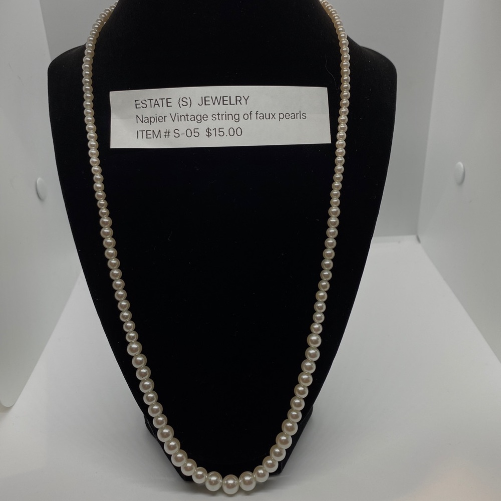 Vintage Napier String of Faux Pearls